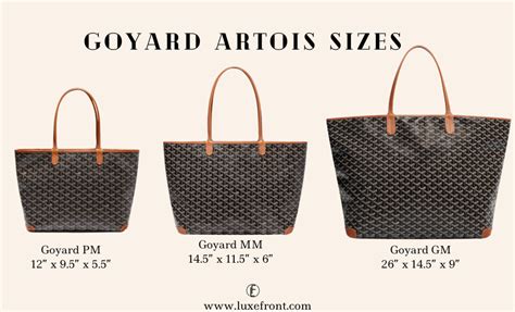 goyard pm vs gm worn|goyard artois pm size.